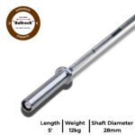 The Cobra Curl Bar - Straight 5 Ft (12kg, 28mm) Hard Chrome