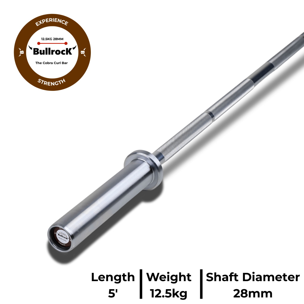 The Cobra Curl Bar - Straight 5 Ft (12.5kg, 28mm) Hard Chrome