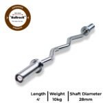 The Cobra Curl Bar - EZ 4 Ft (10kg, 28mm) Hard Chrome