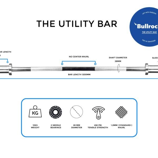 straight curl bar 4 feet specification infographic