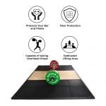 weightlifting platform with specification infographic