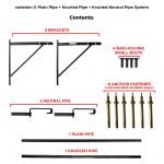 Wall Mount Pull Up Bar 32" - Plain Bar + Knurled Bar + Knurled Neutral handles - Image 3