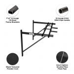 Wall Mount Pull Up Bar 32" - Plain Bar + Knurled Bar + Knurled Neutral handles - Image 5