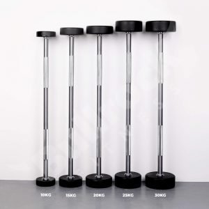 urethane fixed weight gym barbells