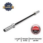 The Cobra Curl Bar - Straight 4 Ft (10kg, 28mm) Black Ceramic