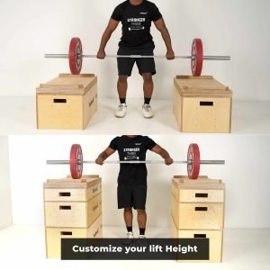 model performing jerk with wooden jerk boxes