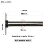 Stainless Steel Weight Horn Pair - 13" - Image 2