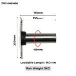 Stainless Steel Weight Horn Pair - 6" - Image 2