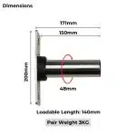 Stainless Steel Weight Horn Pair - 6" - Image 2