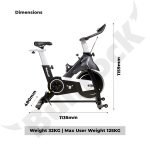 Home Gym Spin Bike Chakra H1 - 13kg Flywheel, Belt Drive, Max Weight 125kg - Image 5