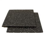 Gym Rubber Tiles - Black & White SBR Top 20mm thick 50x50cm (/Sq mtr price)