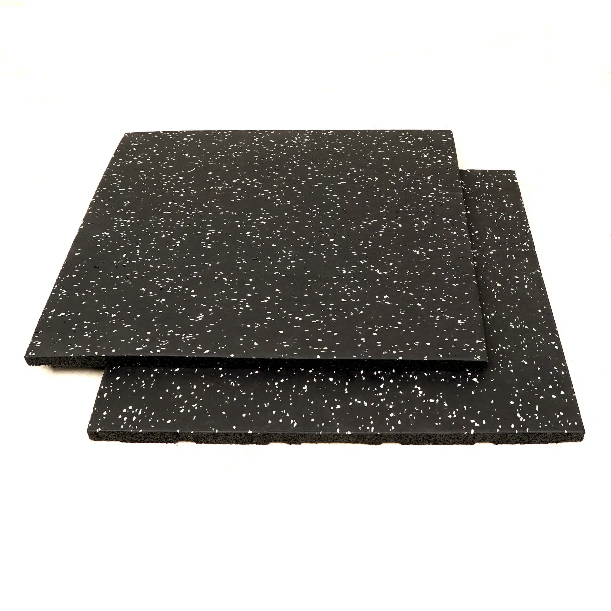 1_Black_&_White_SBR_Top Gym Rubber Tiles - Black & White SBR Top 20mm thick 50x50cm (/Sq mtr price) - Image 1