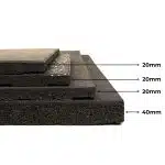 Gym Rubber Tiles - Black & White SBR Top 20mm thick 50x50cm (/Sq mtr price) - Image 7