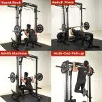 OX7 All-In-One Half Rack With Smith & Lat/Row - 90kg - Image 2