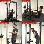 OX7 All-In-One Half Rack With Smith & Lat/Row - 90kg - Image 3