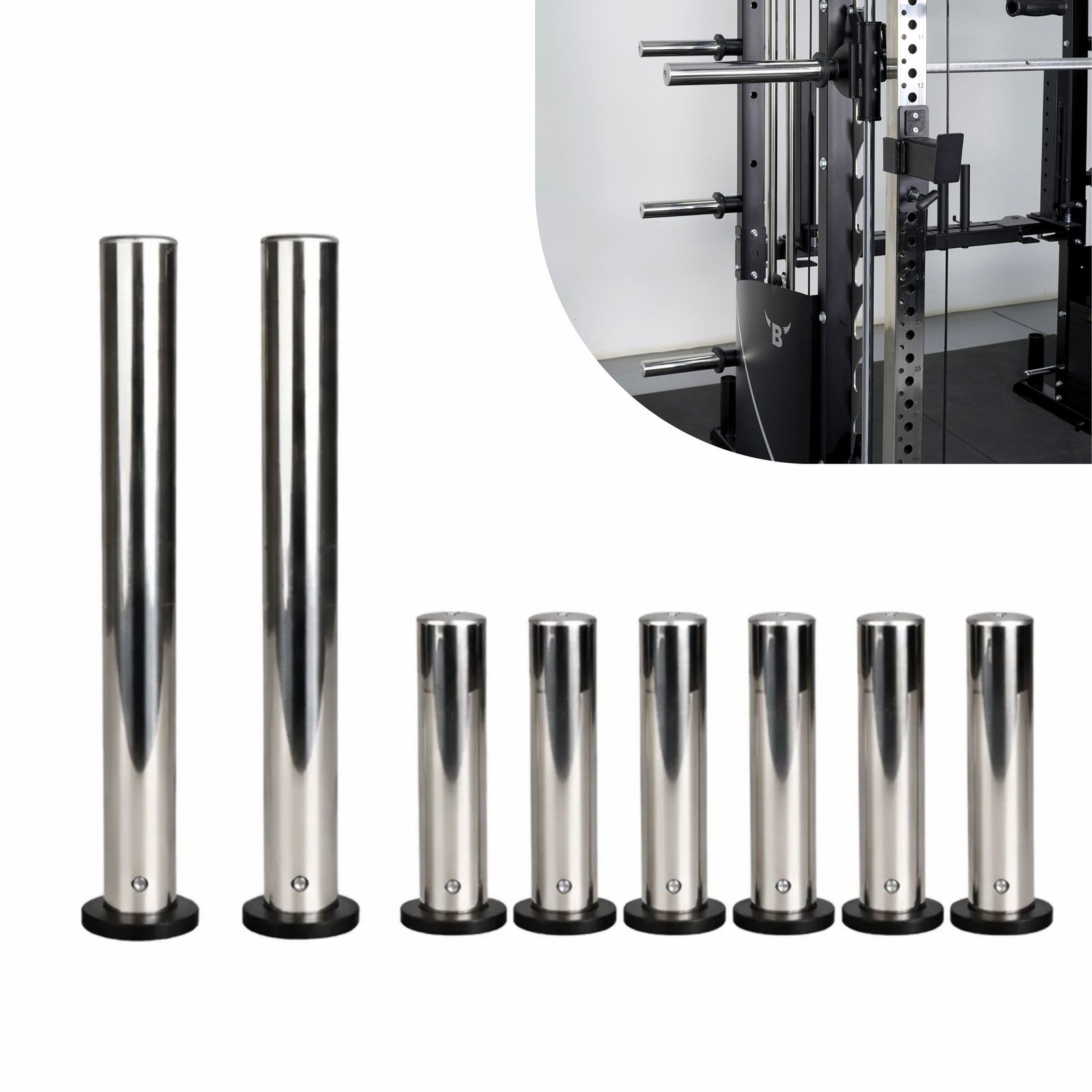 SS weight horns for OX pro 11 OX Pro 11 Stainless Steel Sleeves Upgrade Kit (2 Long + 6 Short) - Image 1