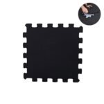 Interlocking Fine Crumb Rubber Tile 49x49 cm Thick 15 mm (Pack of 8 pcs) Black and White