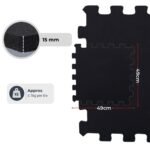 Interlocking Fine Crumb Rubber Tile 49x49 cm Thick 15 mm (Pack of 8 pcs) Black and White - Image 2