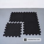 Interlocking Fine Crumb Rubber Tile 49x49 cm Thick 15 mm (Pack of 8 pcs) Black and White - Image 4