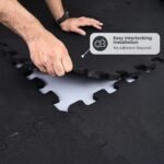 Interlocking Fine Crumb Rubber Tile 49x49 cm Thick 15 mm (Pack of 8 pcs) Black and White - Image 6