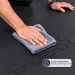 Interlocking Fine Crumb Rubber Tile 49x49 cm Thick 15 mm (Pack of 8 pcs) Black and White - Image 7