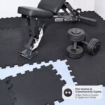 Interlocking Fine Crumb Rubber Tile 49x49 cm Thick 15 mm (Pack of 8 pcs) Black and White - Image 10
